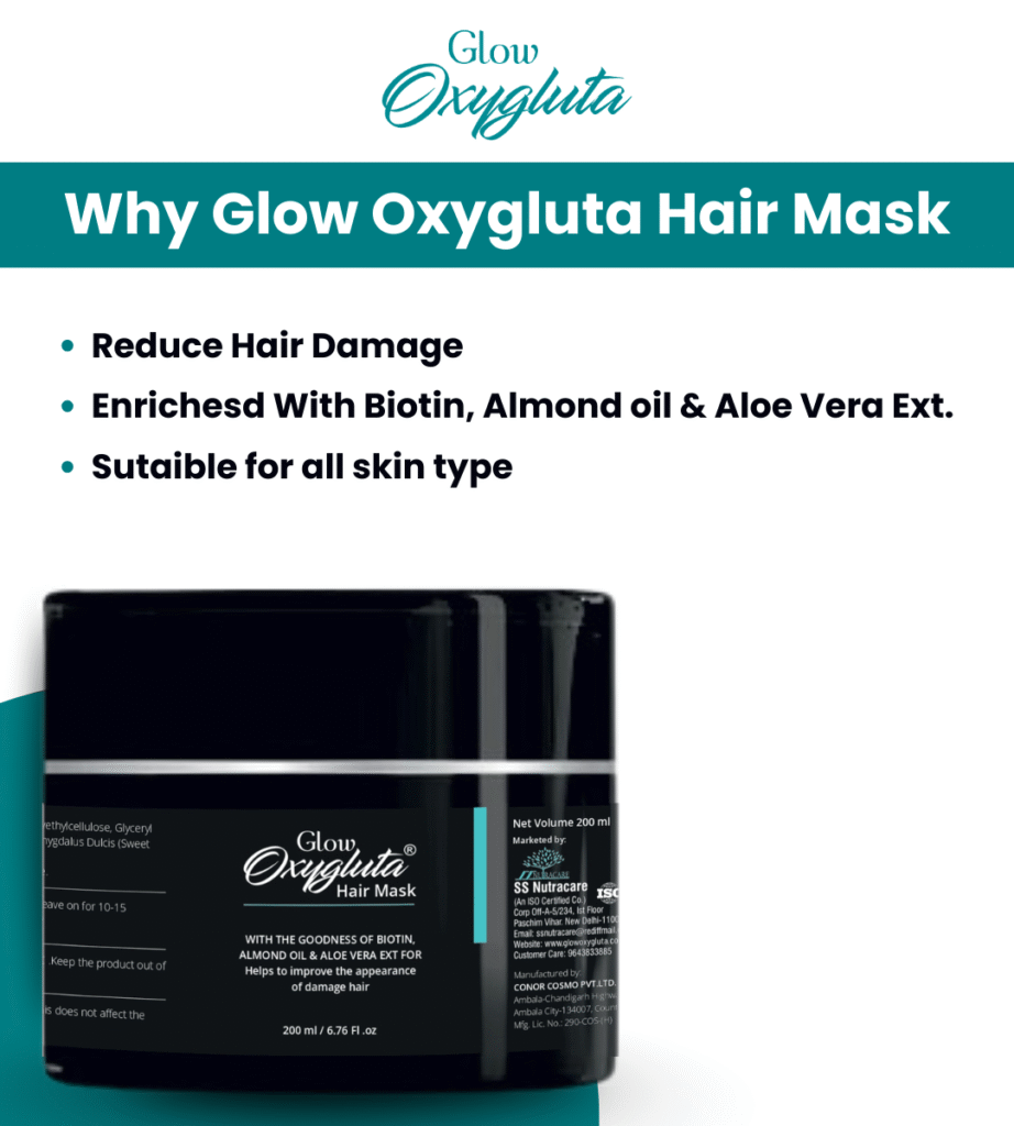 Glow Oxygluta hair mask - Hair reduce hair mask - Best hair fall hair mask