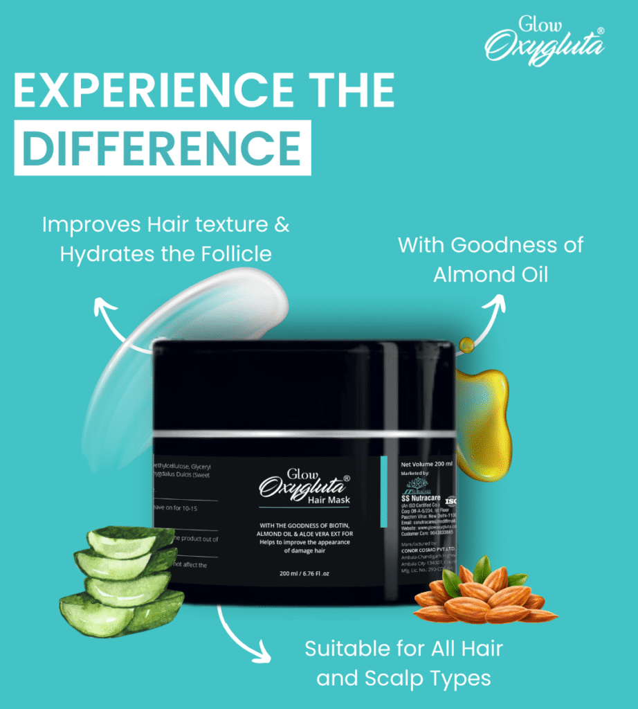 Glow Oxygluta hair mask - Hair reduce hair mask - Best hair fall hair mask