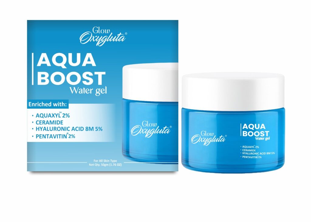 Glow Oxygluta Aqua Boost Gel fo skin hydration and plumping