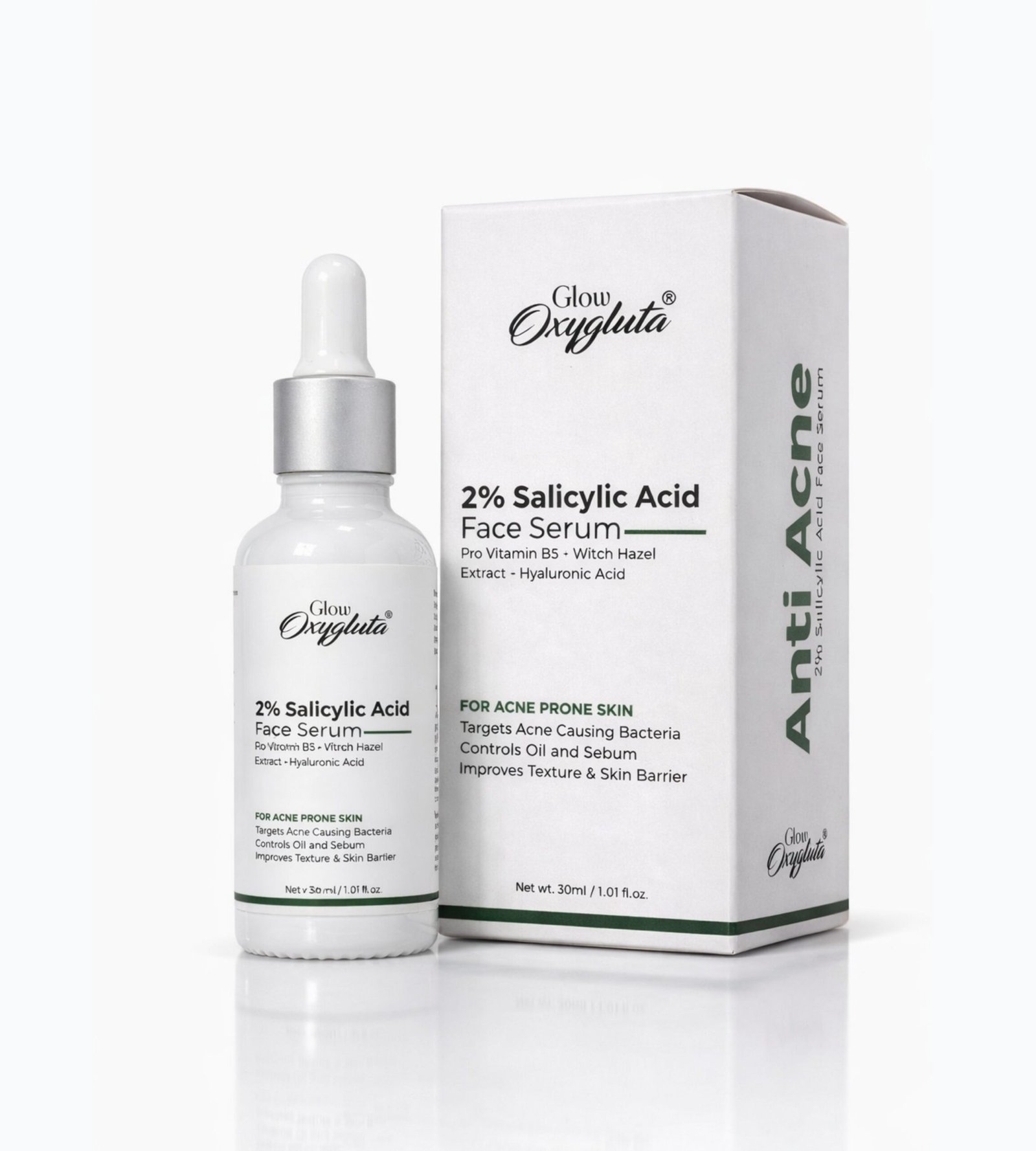 Glow Oxygluta Anti Acne Face Serum with 2% Salicylic Acid